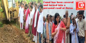 Canal has been covered and turned into a personal road at Deras