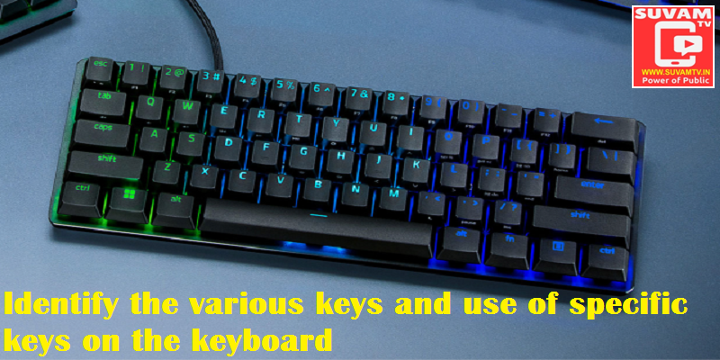 Identify the various keys and use of specific keys on the keyboard