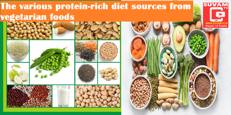 The various protein-rich diet sources from vegetarian foods