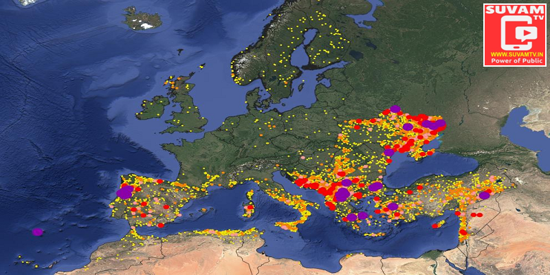 Record number of forest fires in Europe due to climate change.